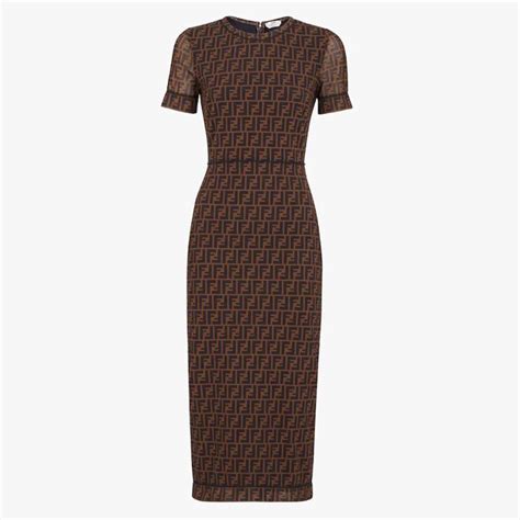 fendi brown micro mesh dress|Women's Dress .